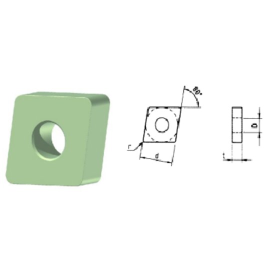 Picture of CNGA544 CC-510 Romay CNGA160616 CC-510 80.0° Negative Silicon Nitride 0.0620 1.57mm Radius Roughing